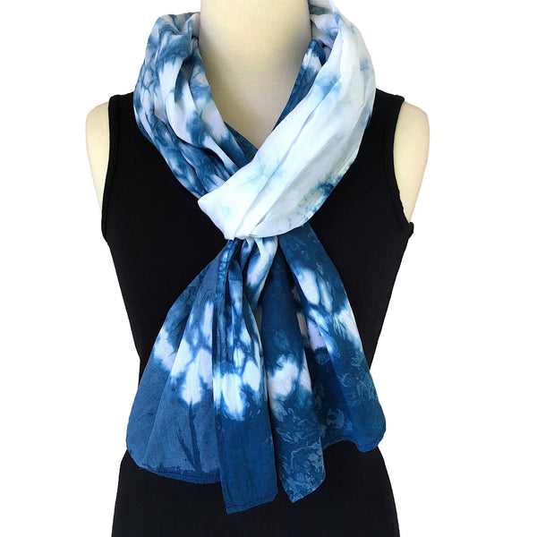 Cotton shibori indigo scarf - Pallu Design