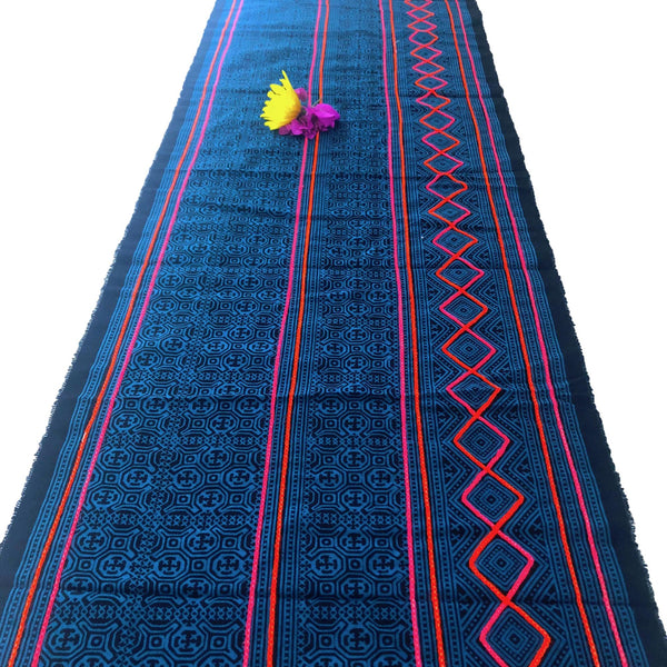 Teal Hmong Decor Fabric or Table Runner 2mt
