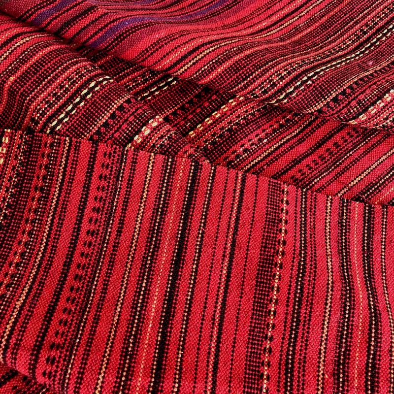 Red Thai woven fabric table runner - Pallu Design