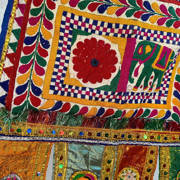 Hand embroidered Rabari tribal decor pieces - Pallu Design