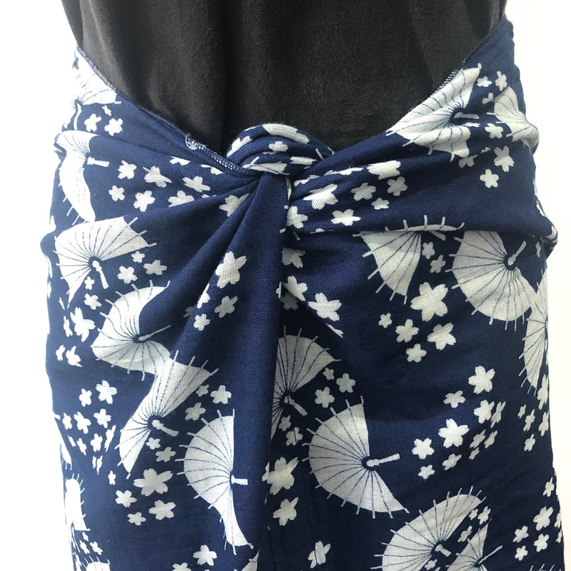Soft cotton gauze scarf or sarong in indigo and white - Pallu Design