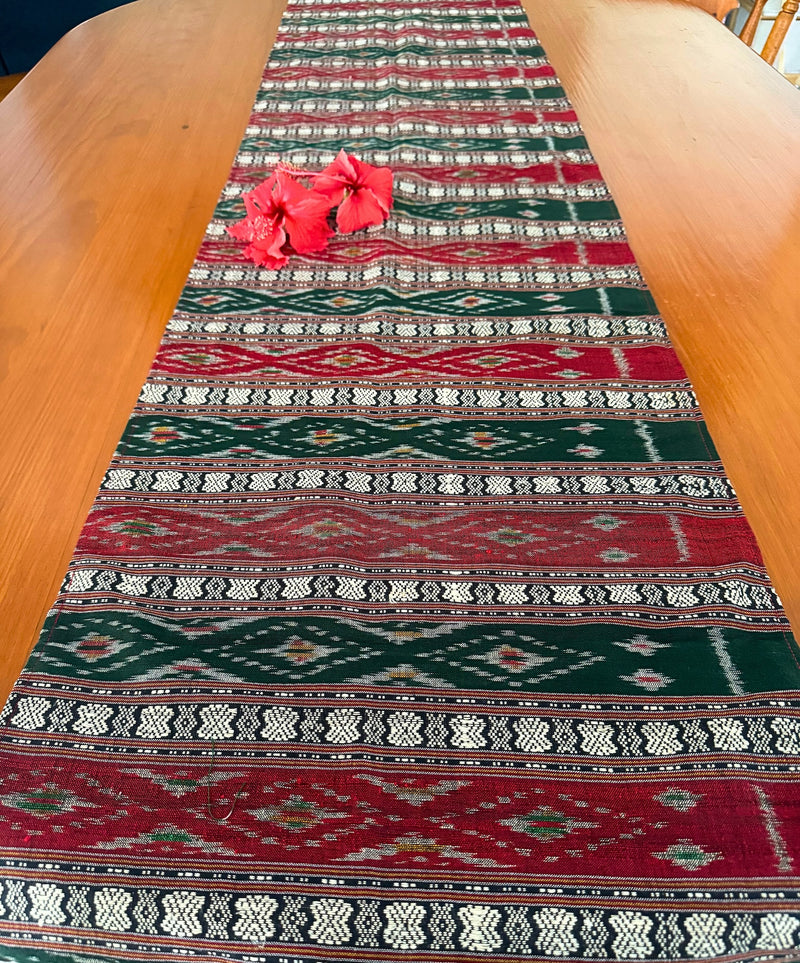 Hand woven ikat table runner - Pallu Design