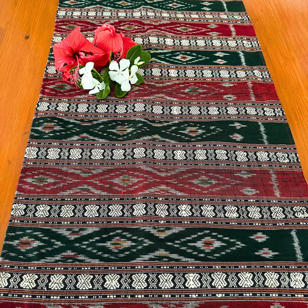 Hand woven ikat table runner - Pallu Design