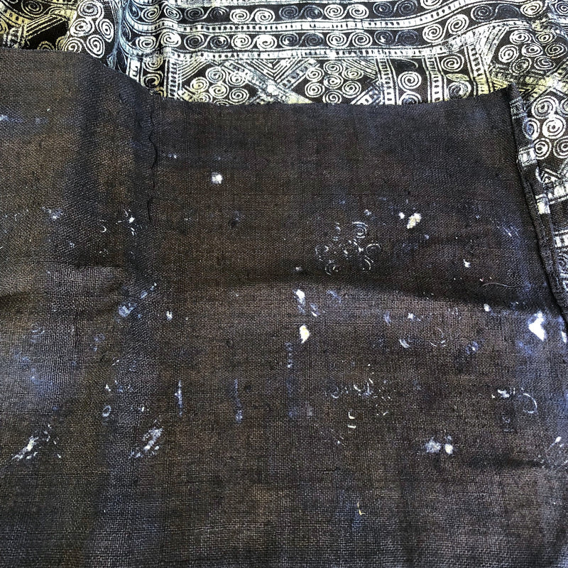 Hmong batik fabric table runner - Indigo dyed