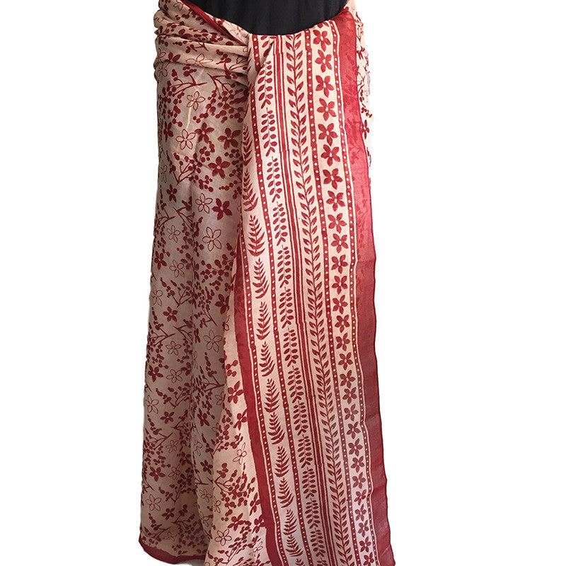 Indian scarf - block printed in Bagru in original design - Pallu Design