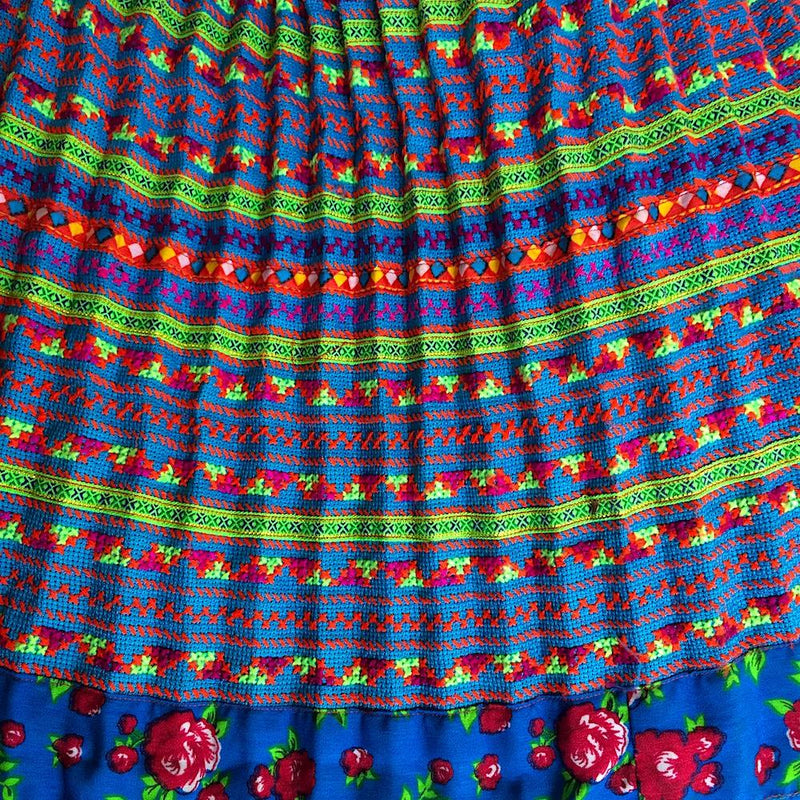 Hmong fabric skirt - home decor piece - Pallu Design