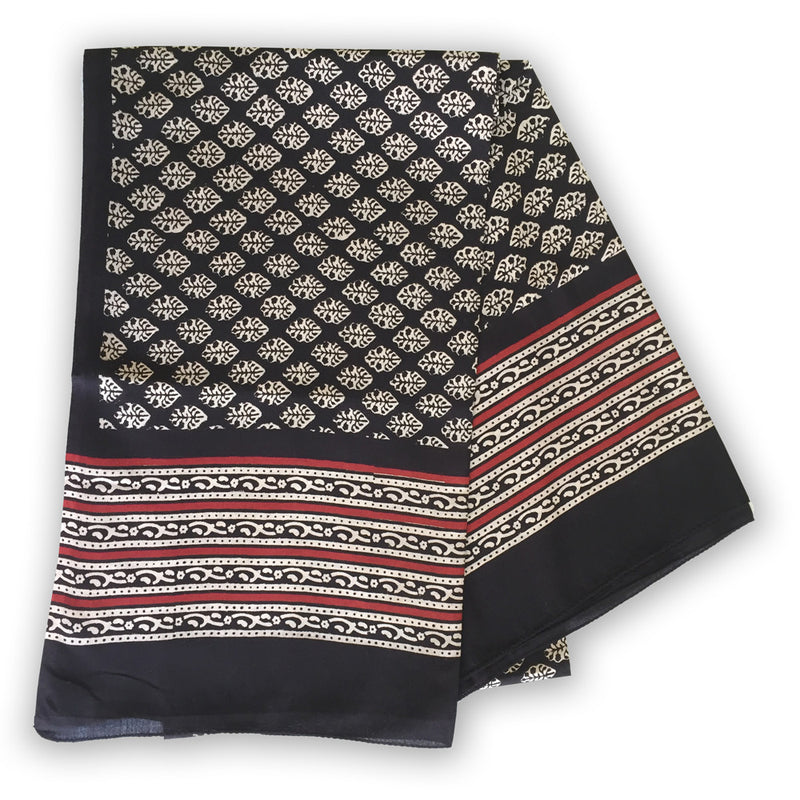 Indian Cotton Block print scarf or sarong - Pallu Design