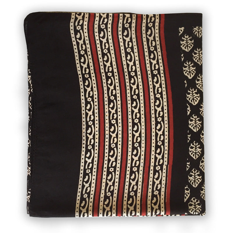 Indian Cotton Block print scarf or sarong - Pallu Design