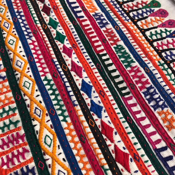 Rabari Applique Embroidered Fabric - Pallu Design