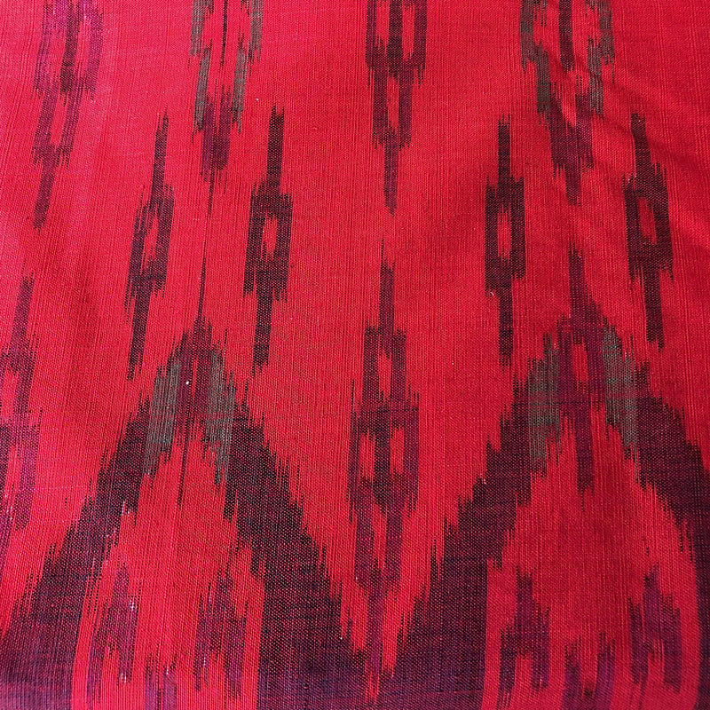 Red cotton ikat tablecloth - Pallu Design