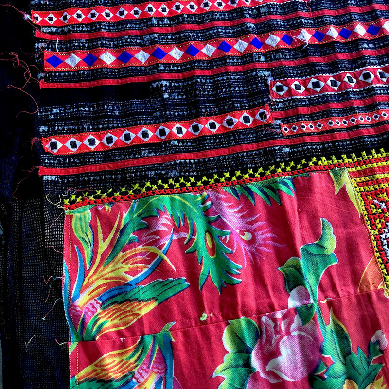 Embroidered Hmong Hemp Fabric - Table Runner