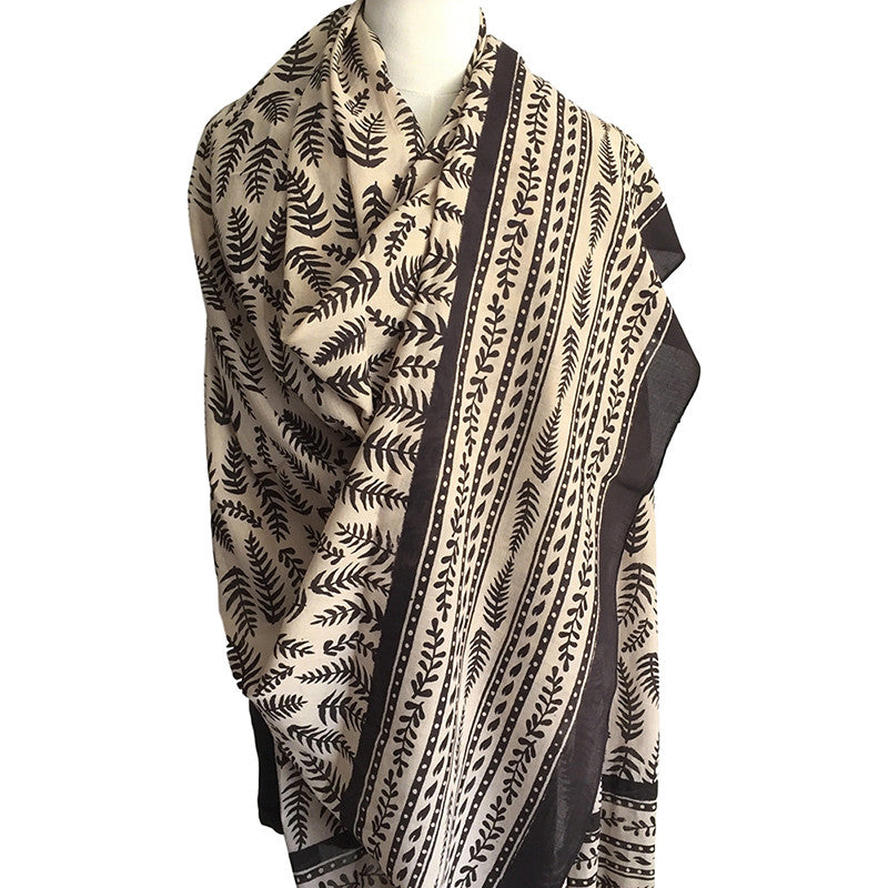 Indian cotton scarf - original block print - Pallu Design