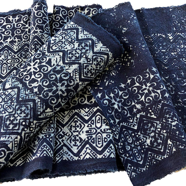 Hmong indigo decor fabric or table runner 2.5mt - Pallu Design