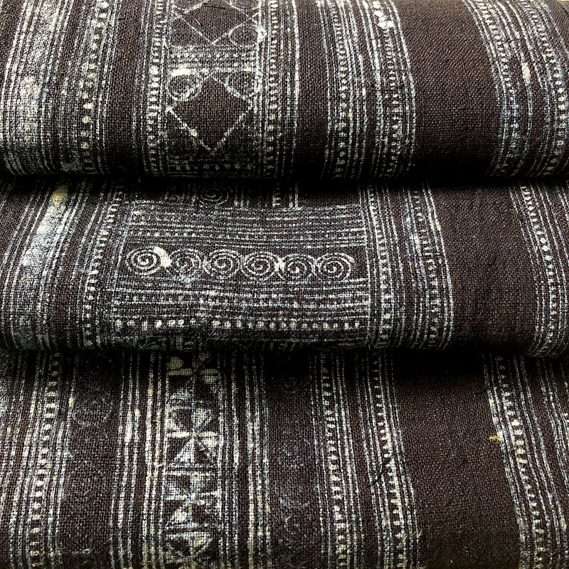 Indigo hemp fabric length 196 x 28cm - Pallu Design