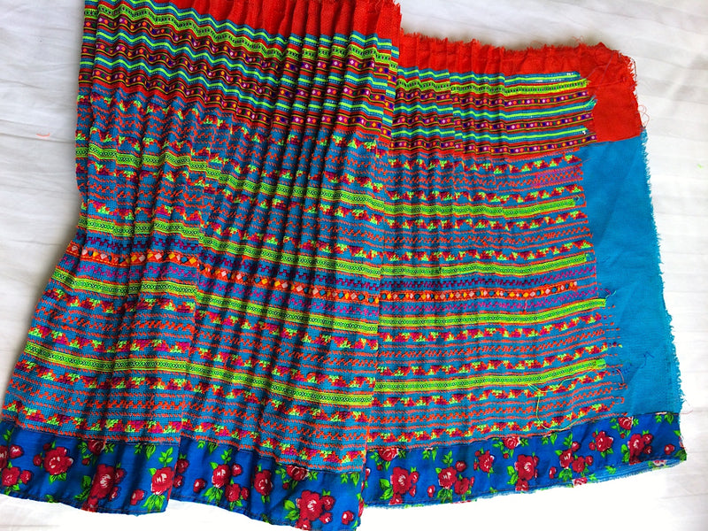 Hmong fabric skirt - home decor piece - Pallu Design