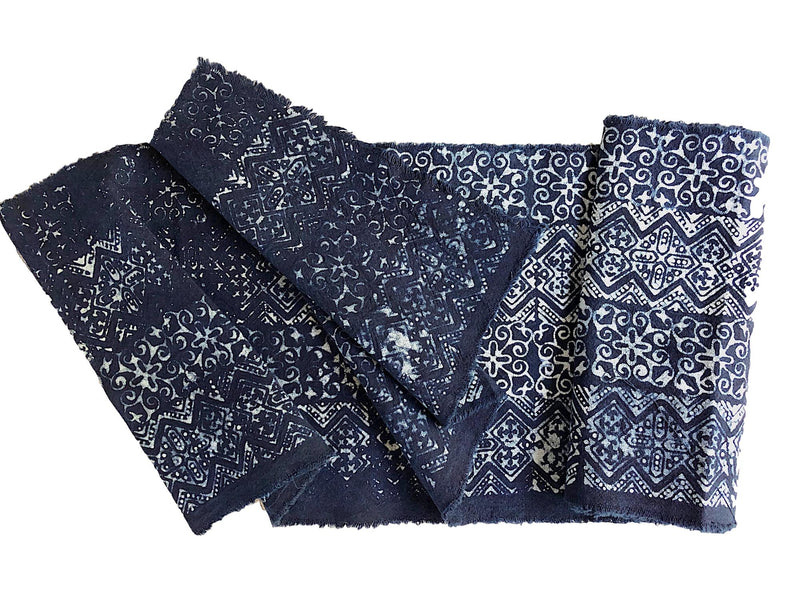 Hmong indigo decor fabric or table runner 2.5mt - Pallu Design