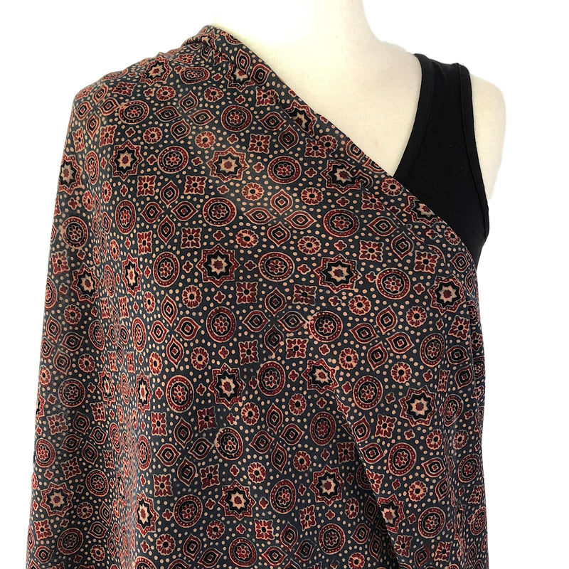 Cotton Ajrakh scarf - Pallu Design
