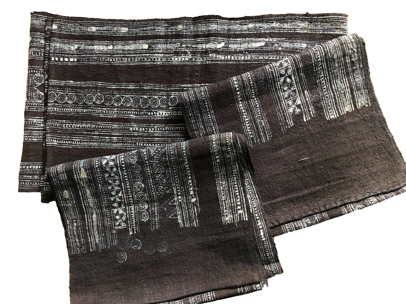 Indigo hemp fabric length 196 x 28cm - Pallu Design