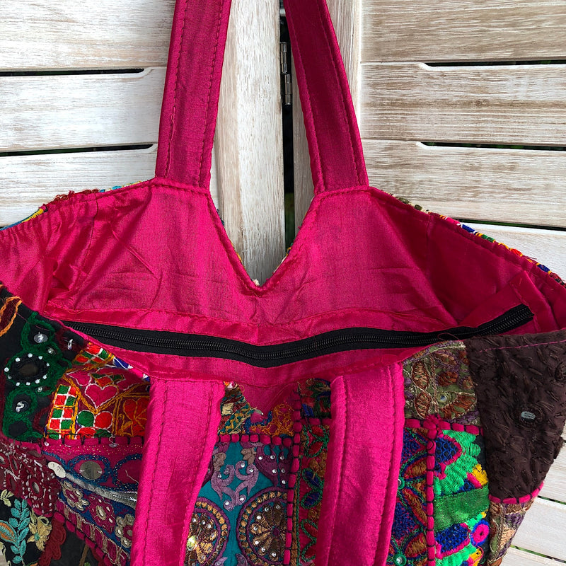 Large Embroidered Rabari Tote Bag - Pallu Design