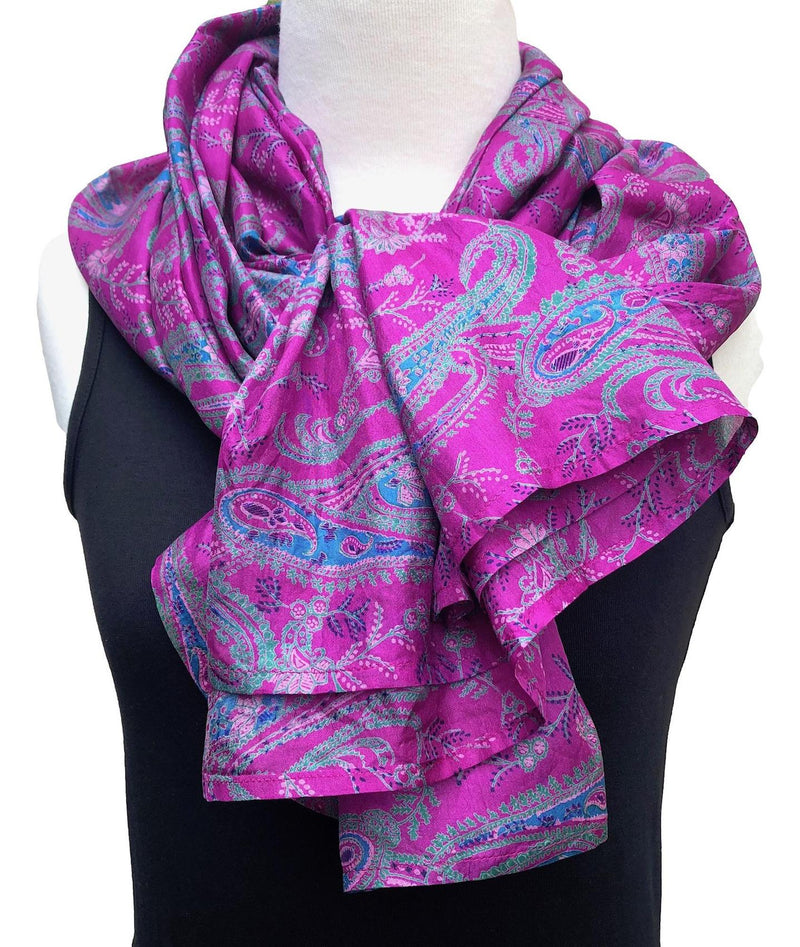 large silk sari scarf - Pallu Design