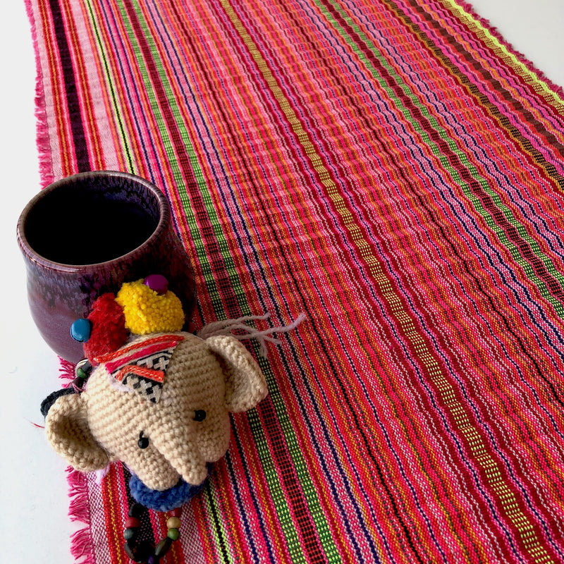 Pleated Hmong Fabric - Cotton Multi Pink 2.4mt