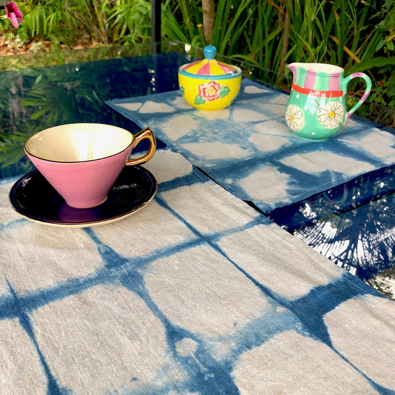 Indigo Dyed Linen Placemats - Pallu Design