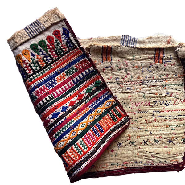 Rabari Applique Embroidered Fabric - Pallu Design