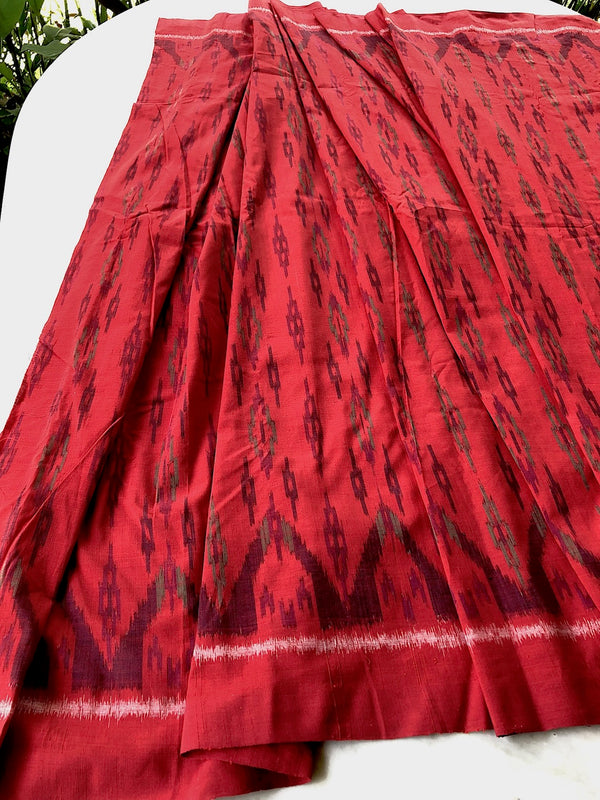Indonesian red ikat tablecloth or sarong - Pallu Design