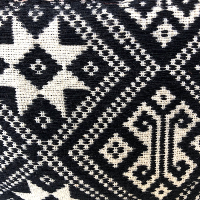 Small Hand Woven zip pouch - Black and White Star - Cotton - Pallu Design