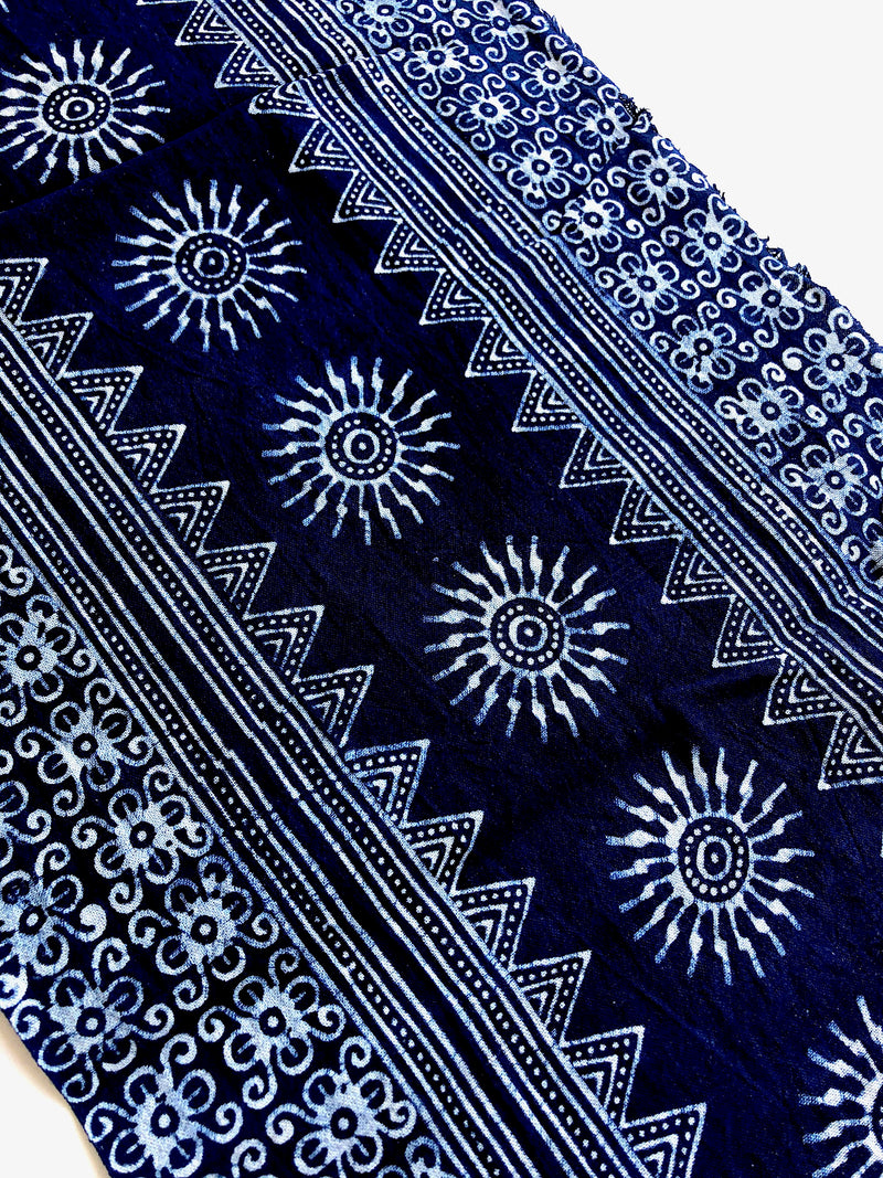 Hmong batik fabric table runner - Indigo dyed