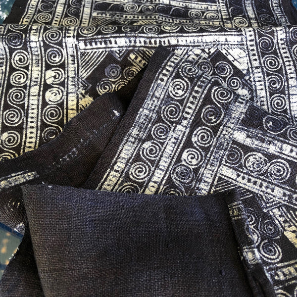 Hmong batik fabric table runner - Indigo dyed