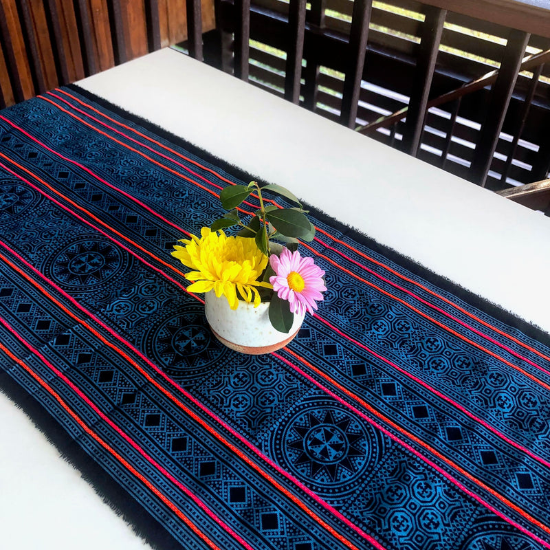 2mt Hmong Decor Fabric or Teal Table Runner