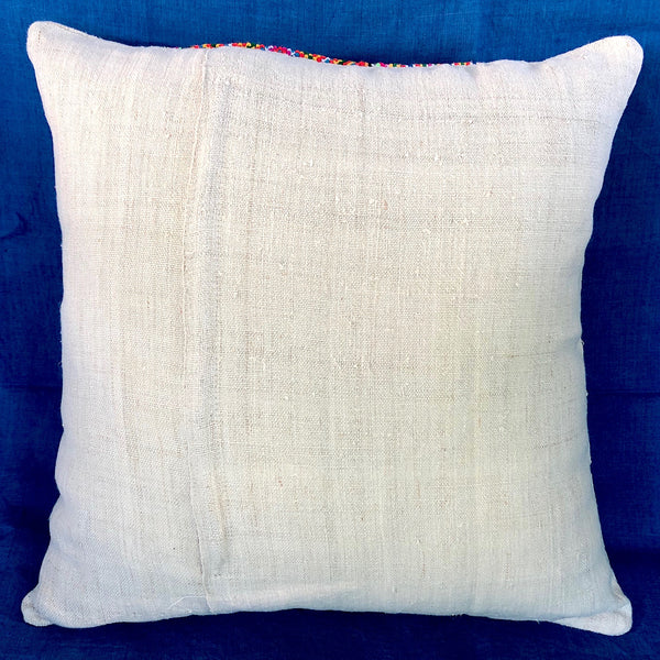 Hmong Embroidered Braid Panel and Natural Hemp - Pallu Design